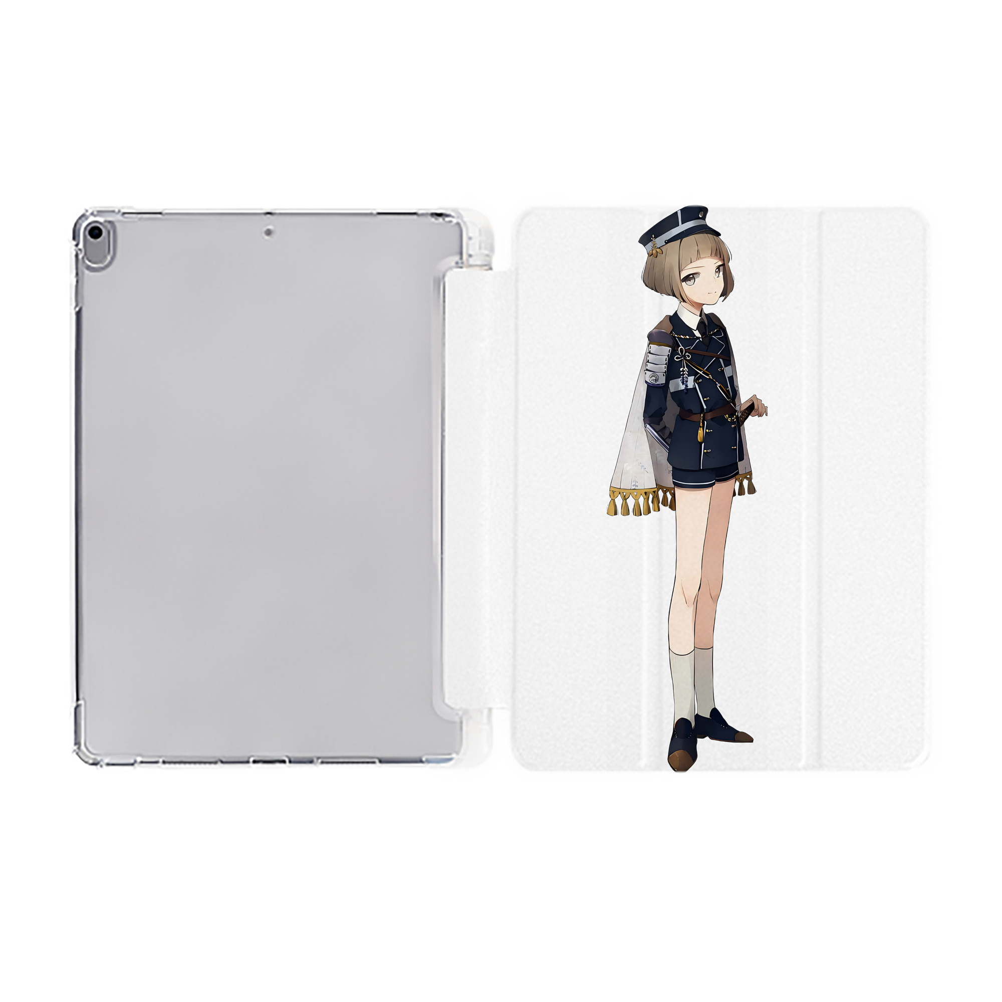 （画像用） 刀剣乱舞 Touken Ranbu IPad ケース ペン収納付き 三つ折りスタンド PUレザー×シリコン 対応機種9.5/10.5/10.9インチ